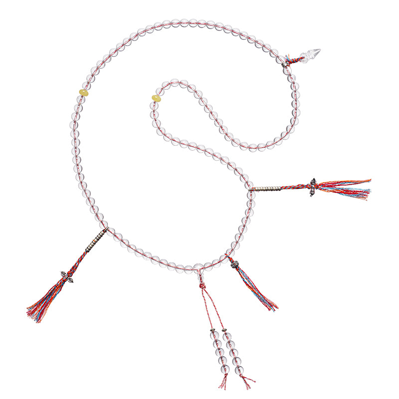 PurePeak “Himalayan Crystal Series” Braided Cord 108 Beads Necklace