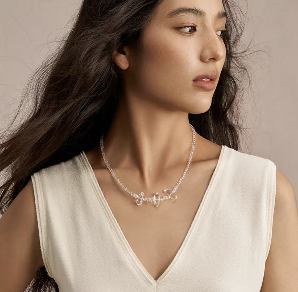 PurePeak “Himalayan Crystal Series” Double Terminated Necklace