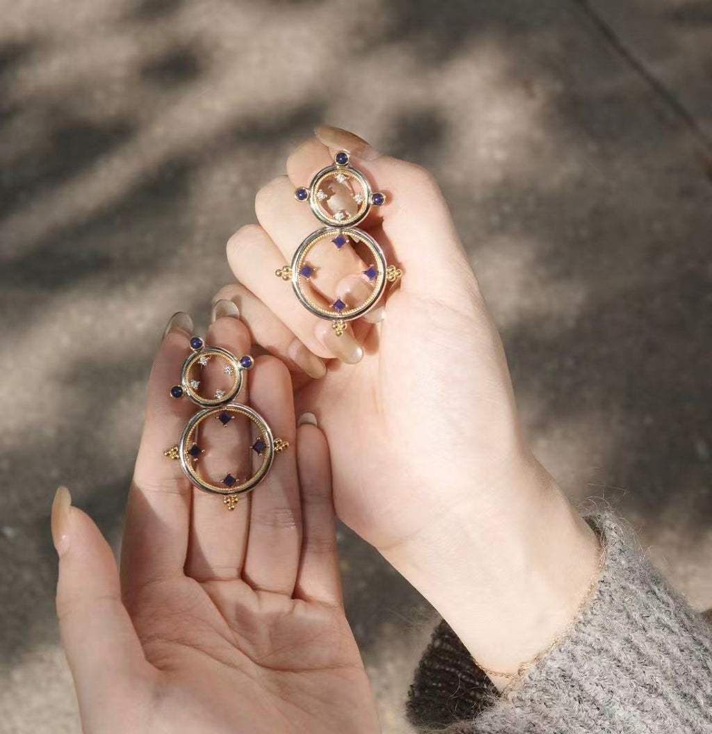 PurePeak “Mandala Series” Double Hoop Earrings