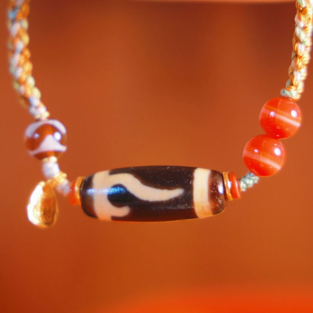 PuerPeak Ruyi Money Hook South Red Agate Braided Bracelet