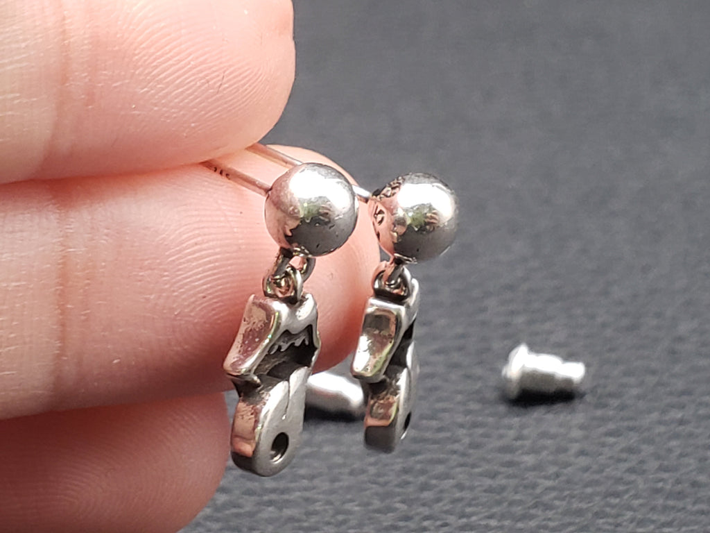 Chrome Design Hip Hop Tongue Earrings