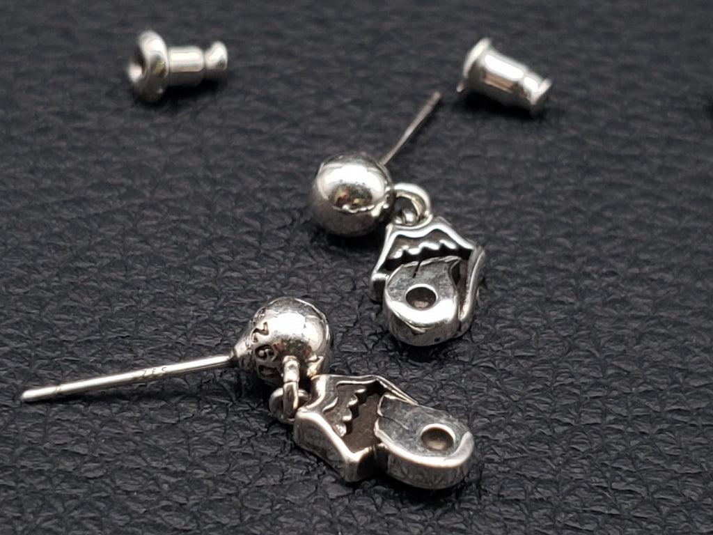 Chrome Design Hip Hop Tongue Earrings