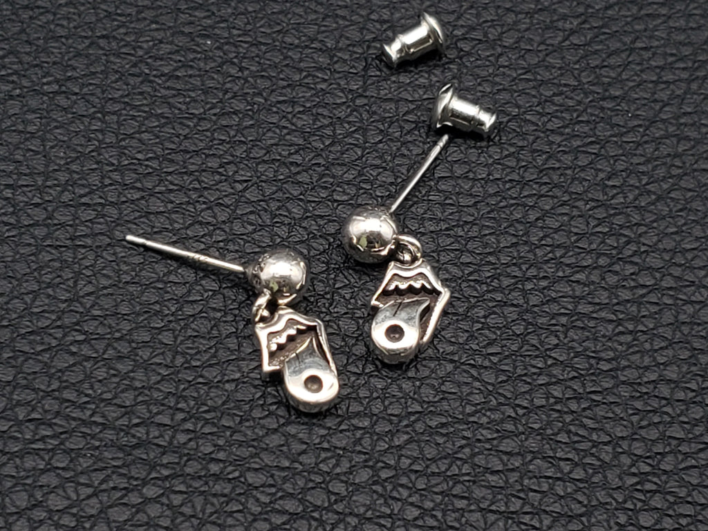 Chrome Design Hip Hop Tongue Earrings