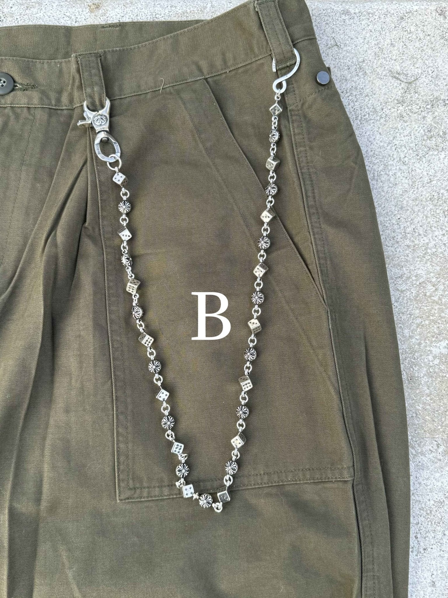 Chrome Jewelry Pants Chain, Edgy style