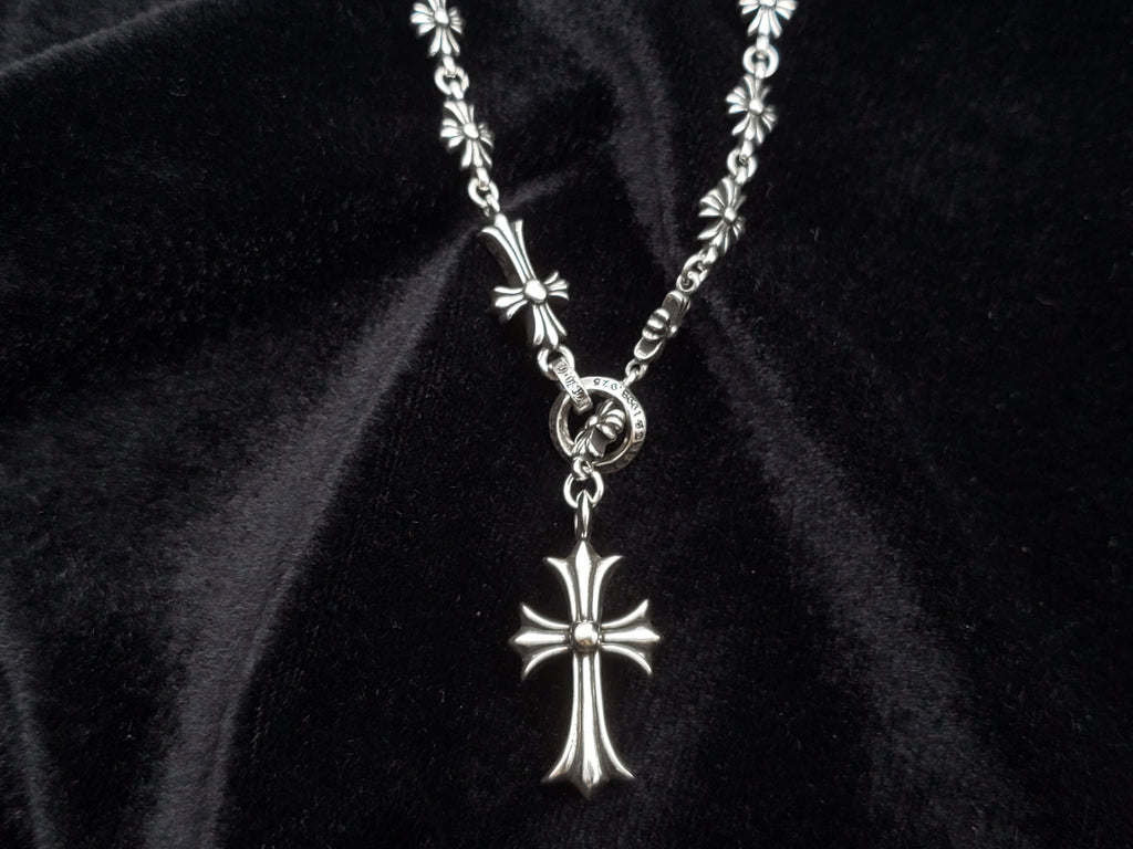 Chrome Jewels Cross Adjustable Chain Necklace