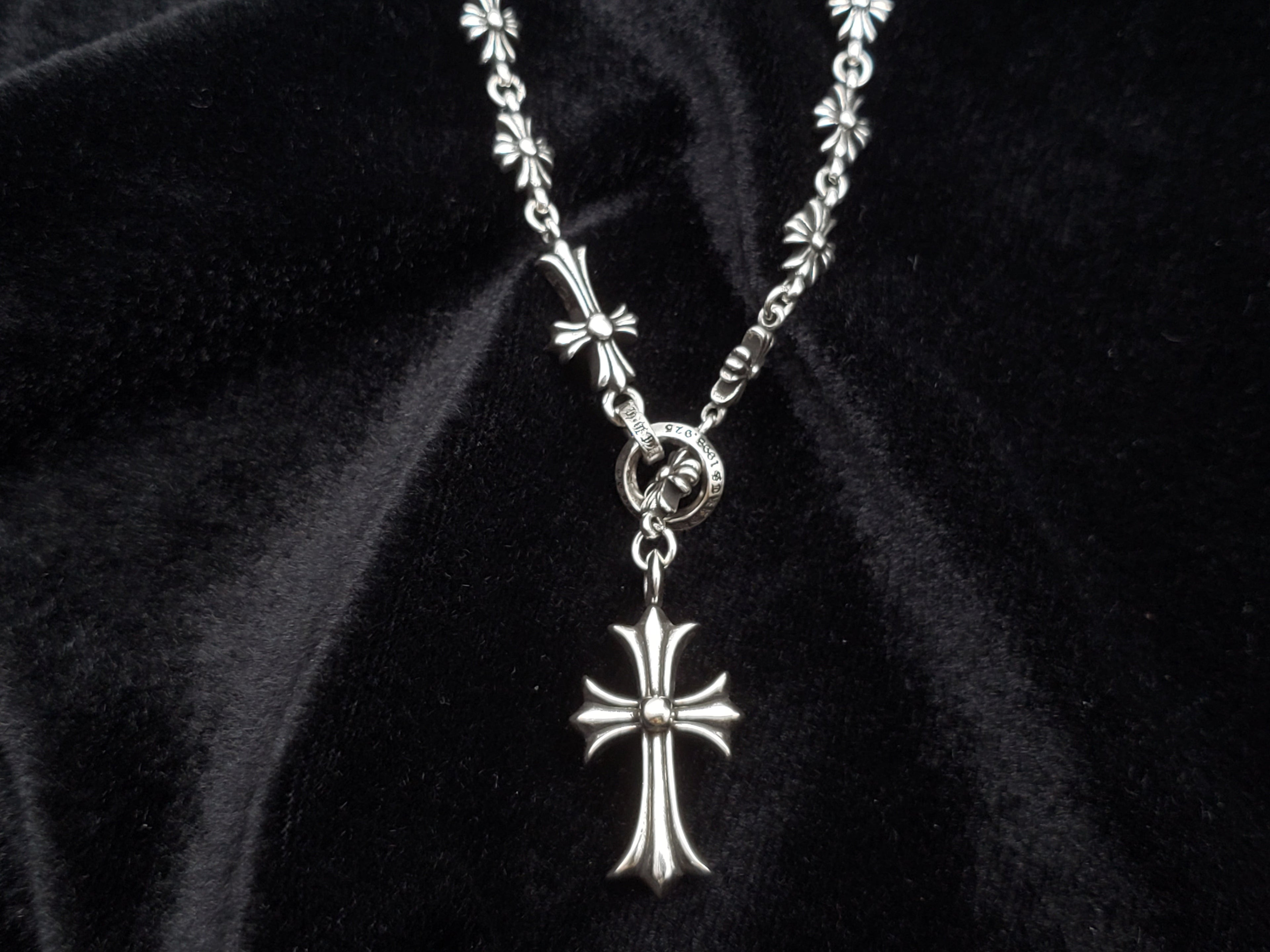 Chrome Jewels Cross Adjustable Chain Necklace