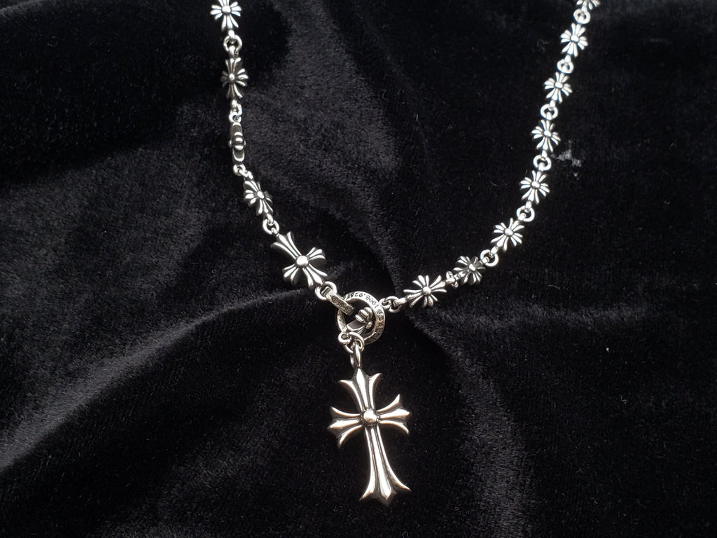 Chrome Jewels Cross Adjustable Chain Necklace