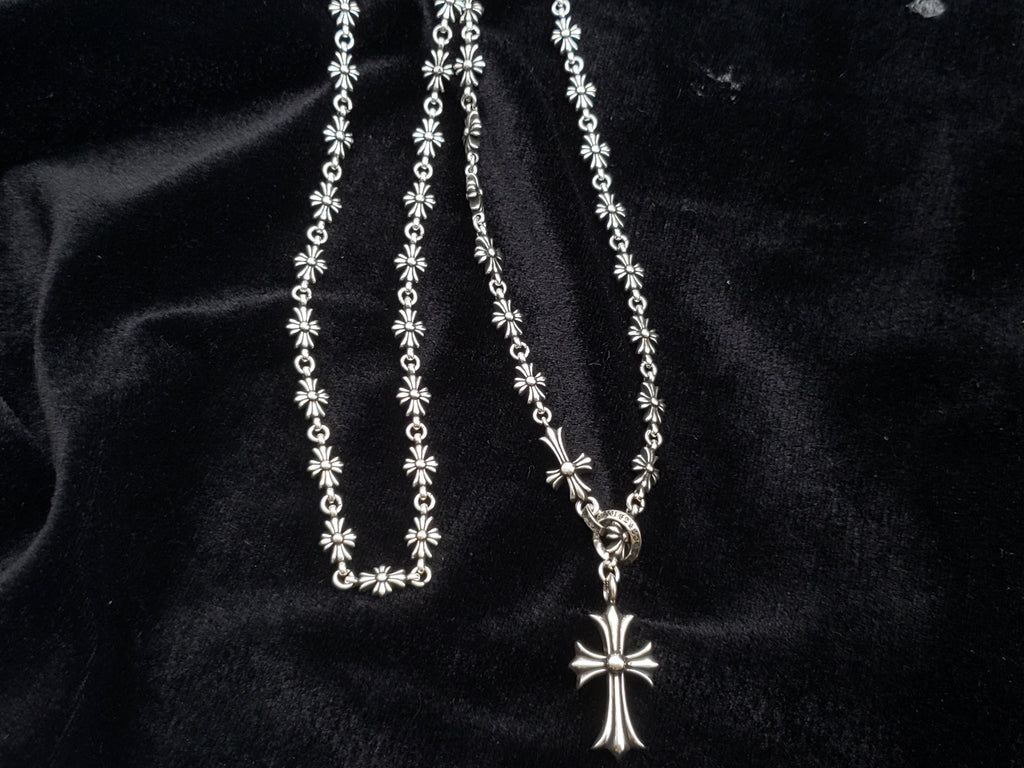 Chrome Jewels Cross Adjustable Chain Necklace