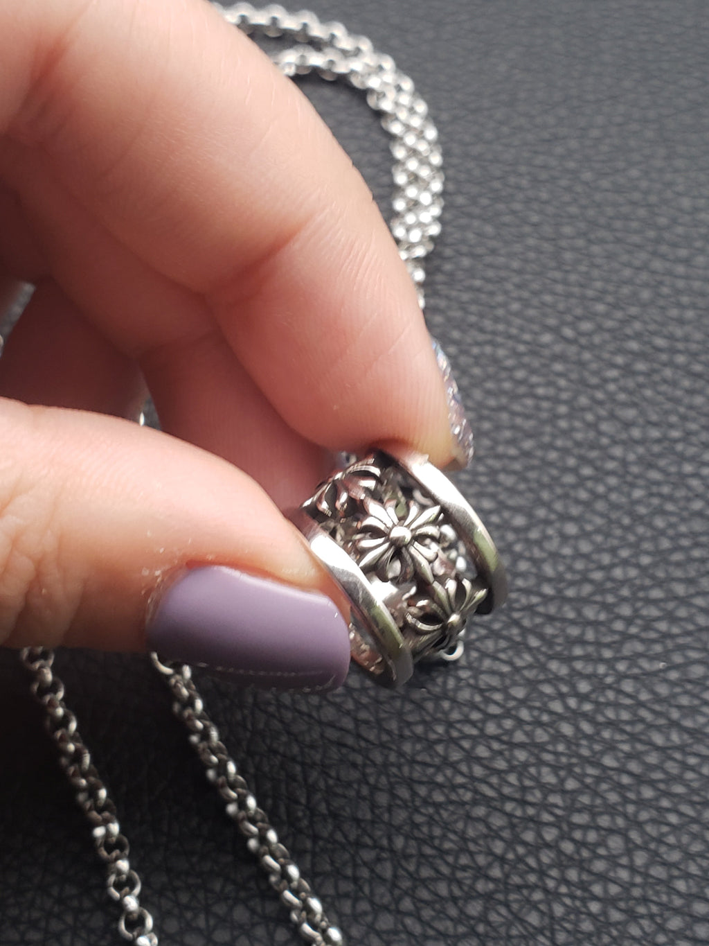 Chrome Vintage Ring Pendant Necklace Collecion