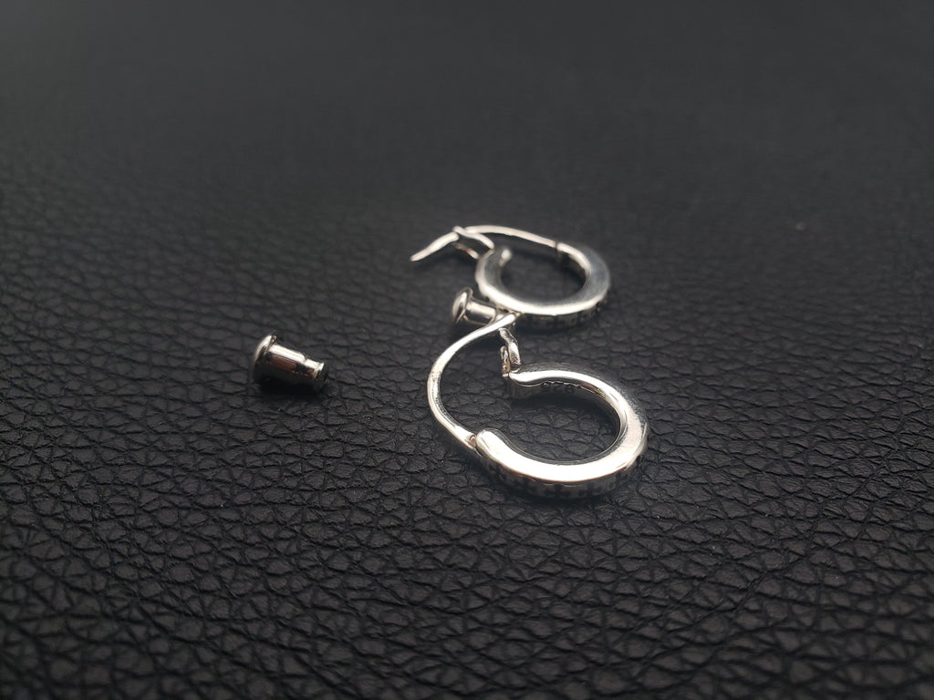 Chrome Design Hip Hop Gear Earrings