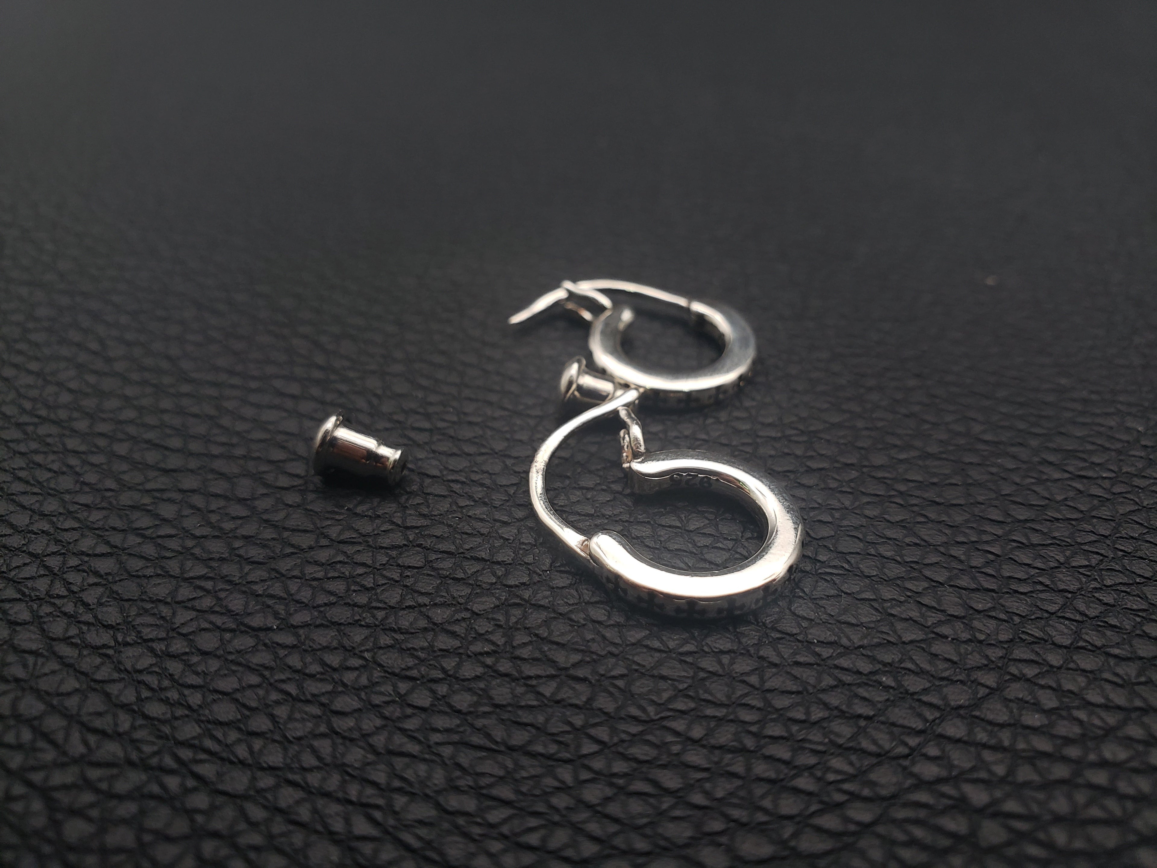 Chrome Design Hip Hop Gear Earrings