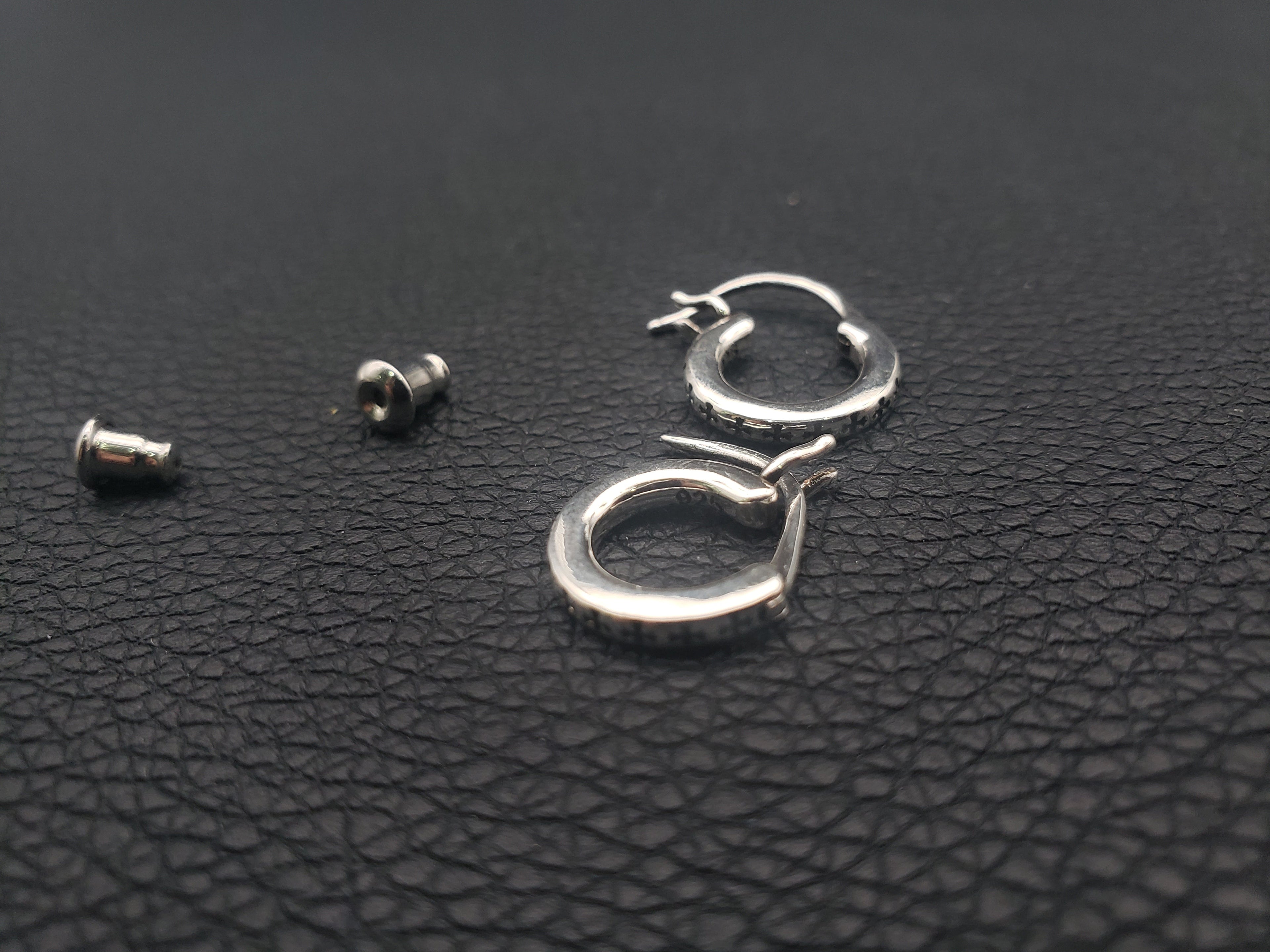 Chrome Design Hip Hop Gear Earrings