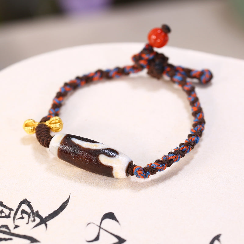 PuerPeak Ruyi Money Hook South Red Agate Braided Bracelet