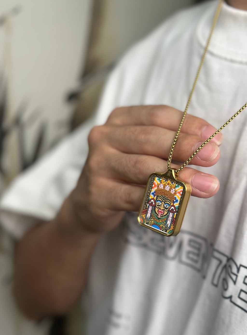 PurePeak Zhaxi Lhamu Thangka Mini Wall Art (2x3cm)