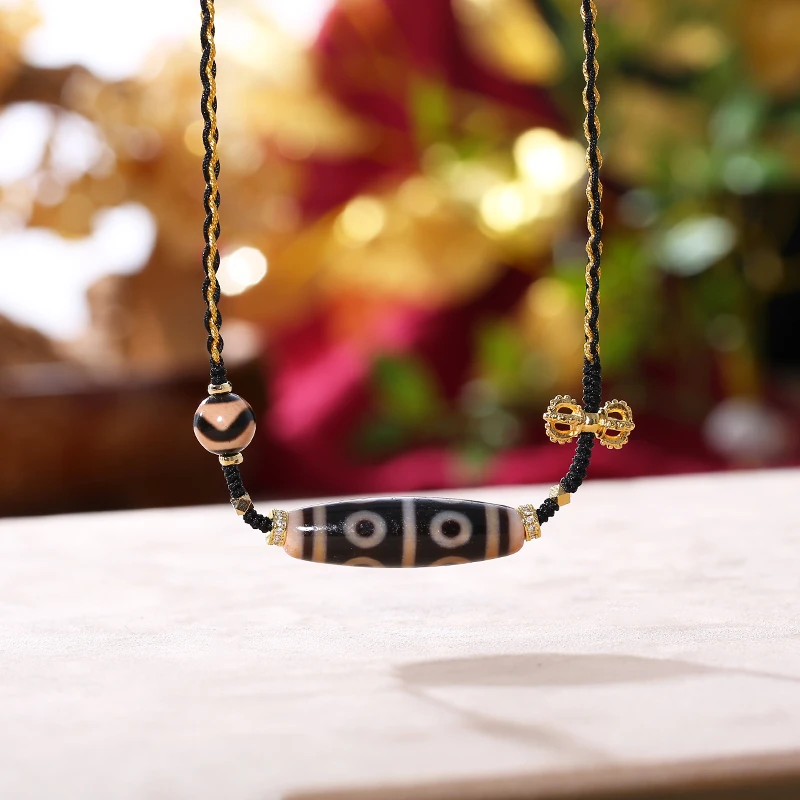 PurePeak Eight-Eye Dzi Prosperity Pendant