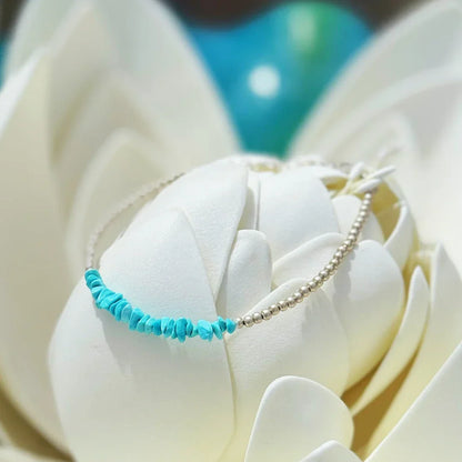 ZenWuxiang Natural Turquoise Silver Tibetan Bracelet