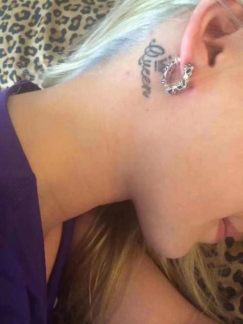 Chrome Distressed Cross Hoop Earrings