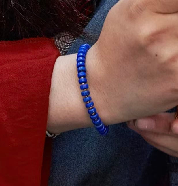 PurePeak “Sky Top Series” Straight-Cut Lapis Bracelet