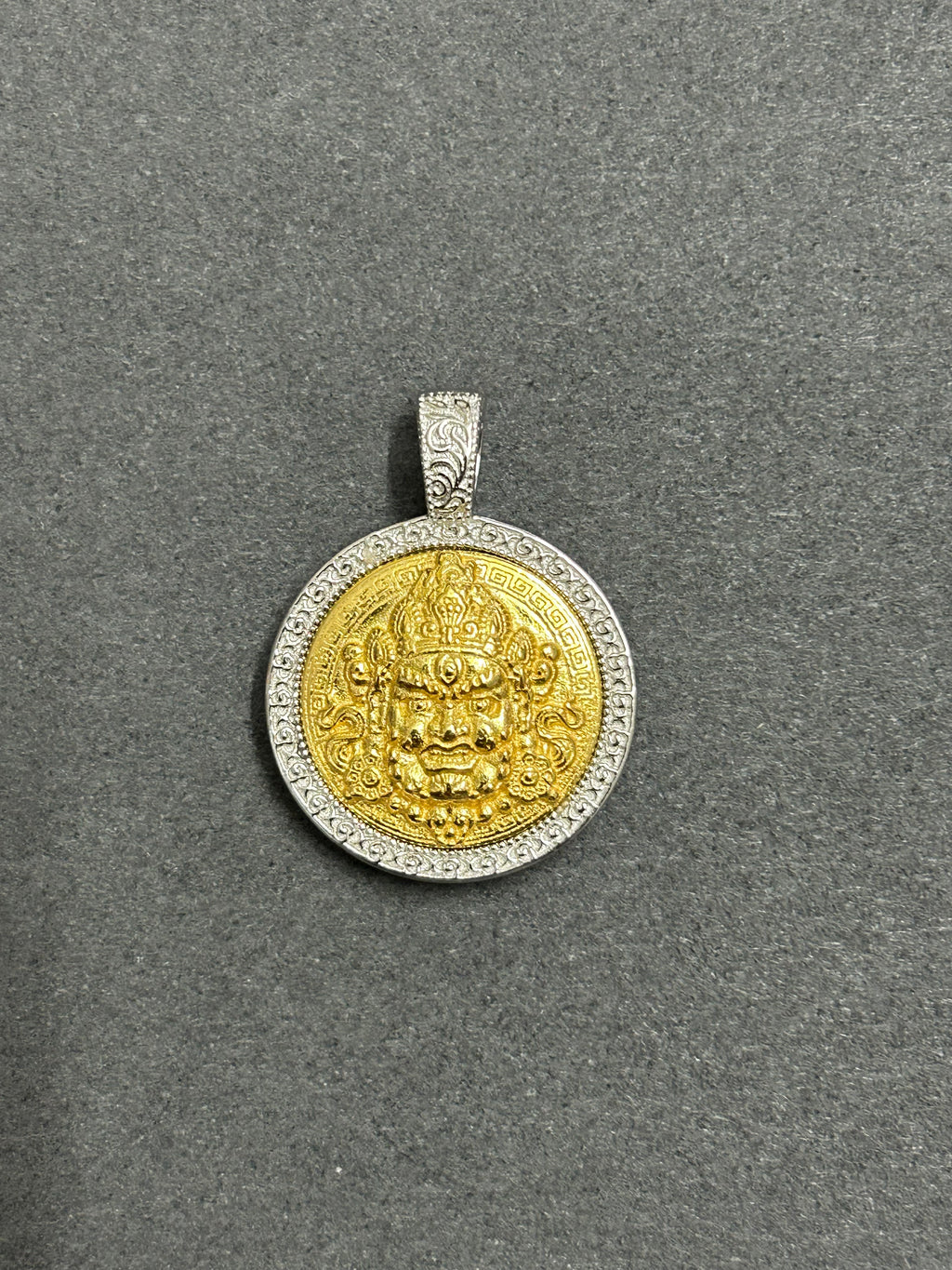 PurePeak Tibetan Jambhala S925 Silver Gold Plated Wealth Pendant