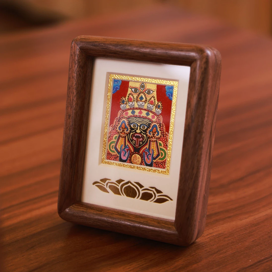 PurePeak Tibetan Buddhist Zhaxi Lhamo Framed Blessing Art