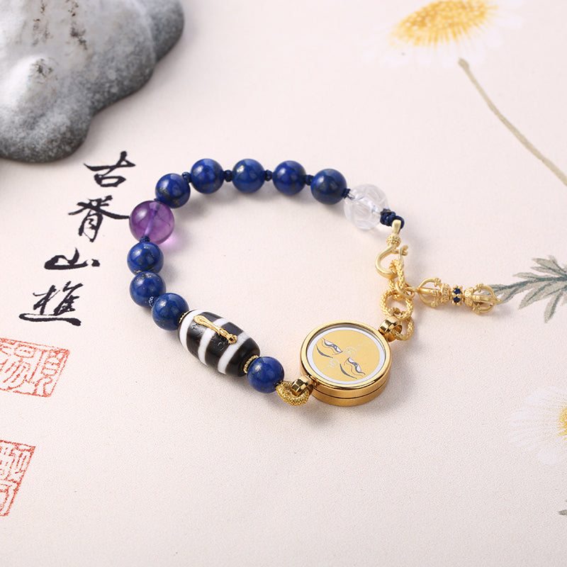 PurePeak Lapis Lazuli Amethyst Dorje Protection Bracelet