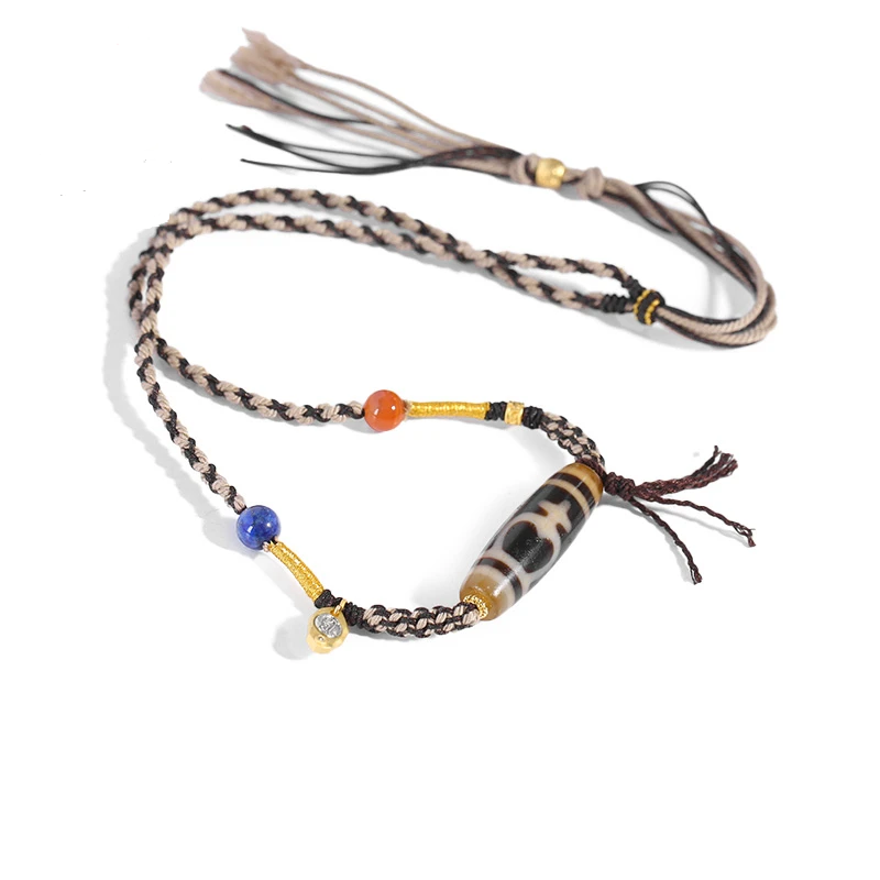 PurePeak South Red Agate Lapis Lazuli Dzi Pendant (37mm)