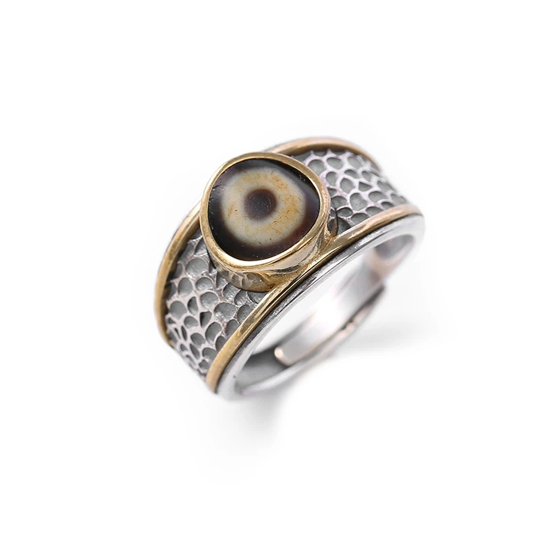 PurePeak Single-Eye Dzi Protection Ring