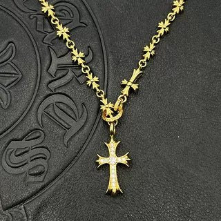 Chrome Jewels Cross Adjustable Chain Necklace