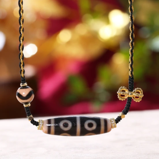 PurePeak Eight-Eye Dzi Prosperity Pendant