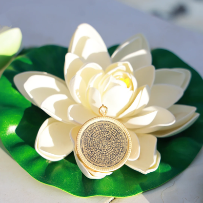 PurePeak Black Gold Om Mani Padme Hum Thangka Pendant