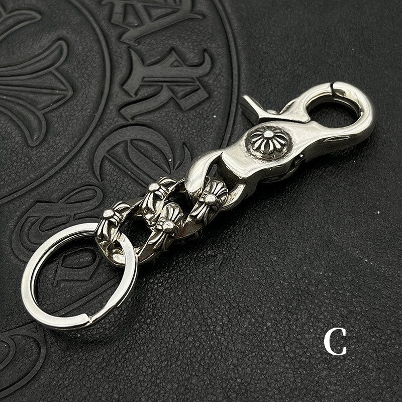 Chrome Jewelry Retro Style Keychain
