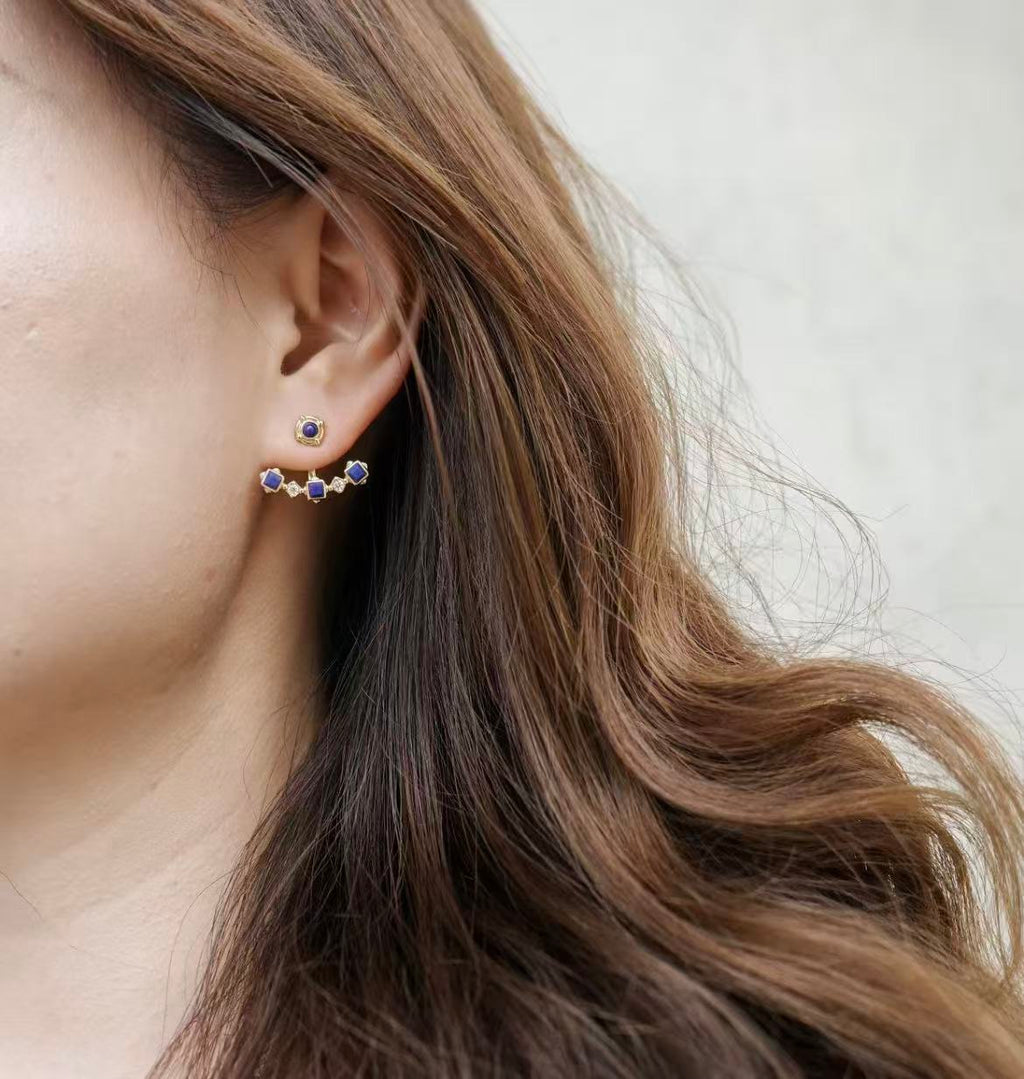 PurePeak “Mandala Series” Curved Smile Stud Earrings