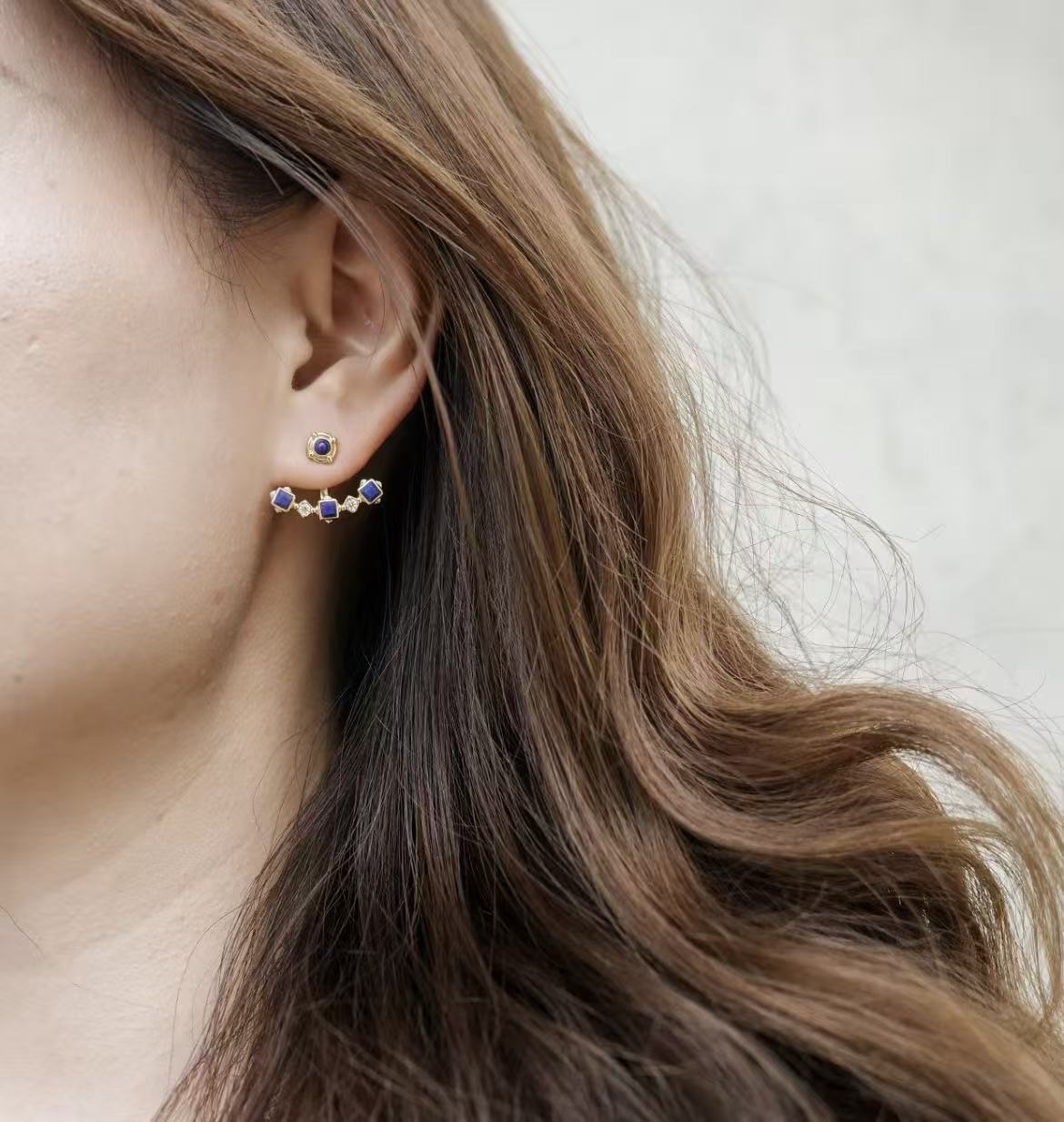 PurePeak “Mandala Series” Curved Smile Stud Earrings