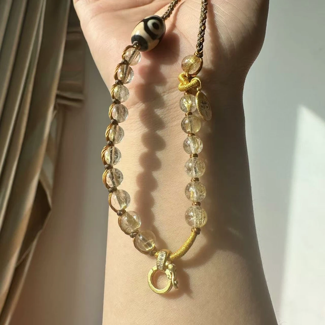 PurePeak Citrine Universal Chain Beaded Blessing Bracelet