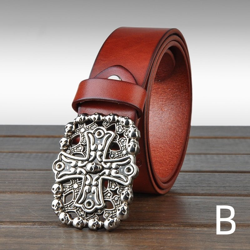 Chrome Jewels Style Cowhide Leather Belt