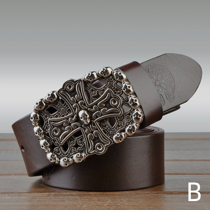 Chrome Jewels Style Cowhide Leather Belt
