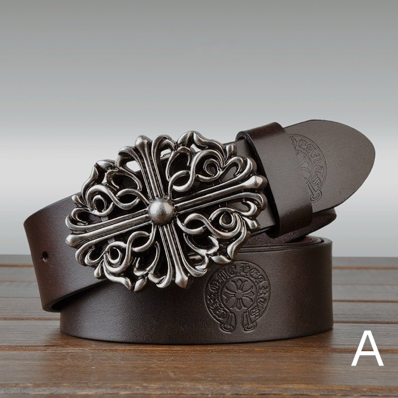 Chrome Jewels Style Cowhide Leather Belt