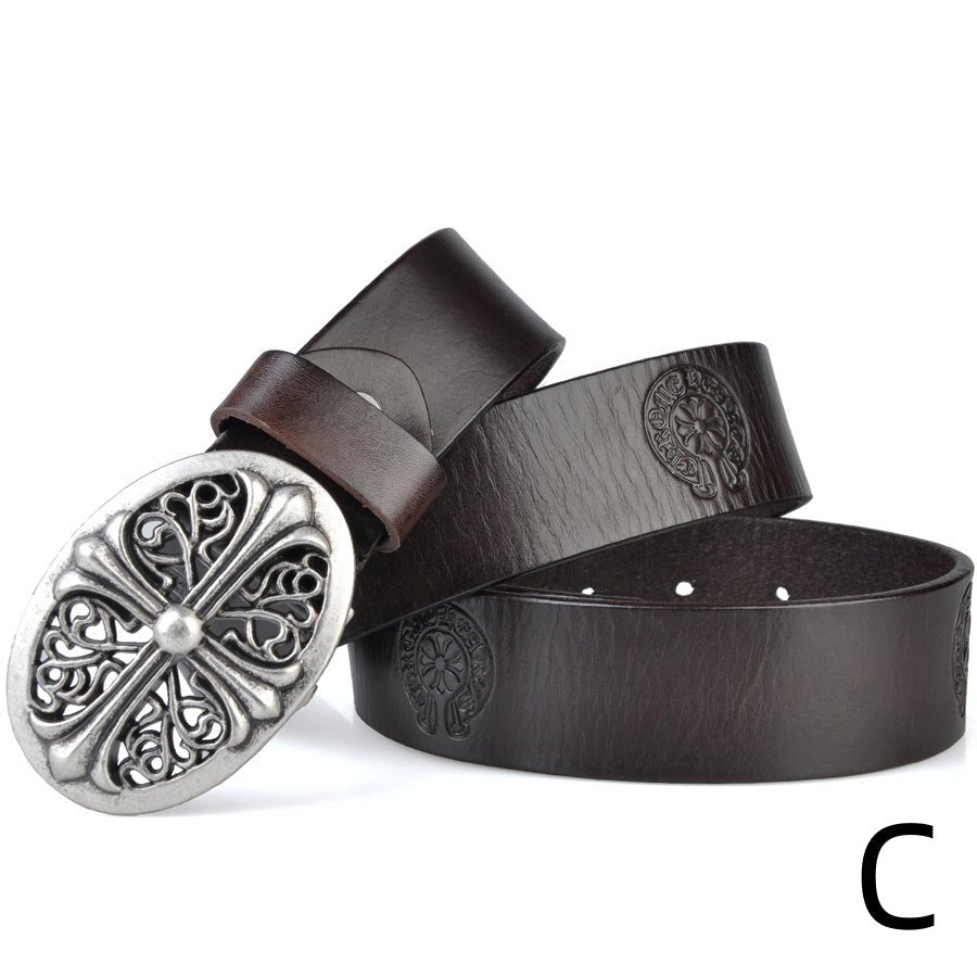 Chrome Jewels Style Cowhide Leather Belt