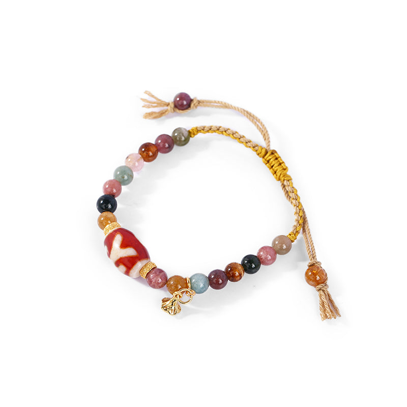 PuerPeak Tourmaline & Dzi Beaded Guardian Bracelet