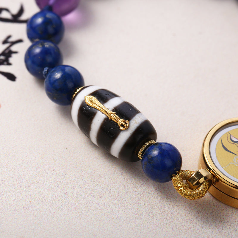 PurePeak Lapis Lazuli Amethyst Dorje Protection Bracelet