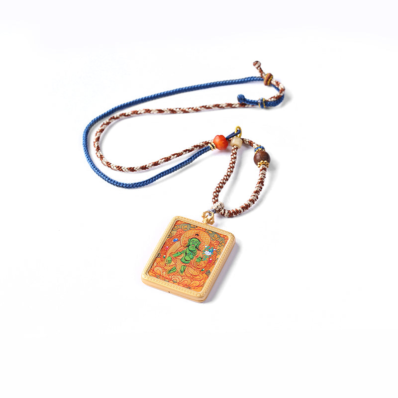 PurePeak Tibetan Green Tara Thangka Blessing Art