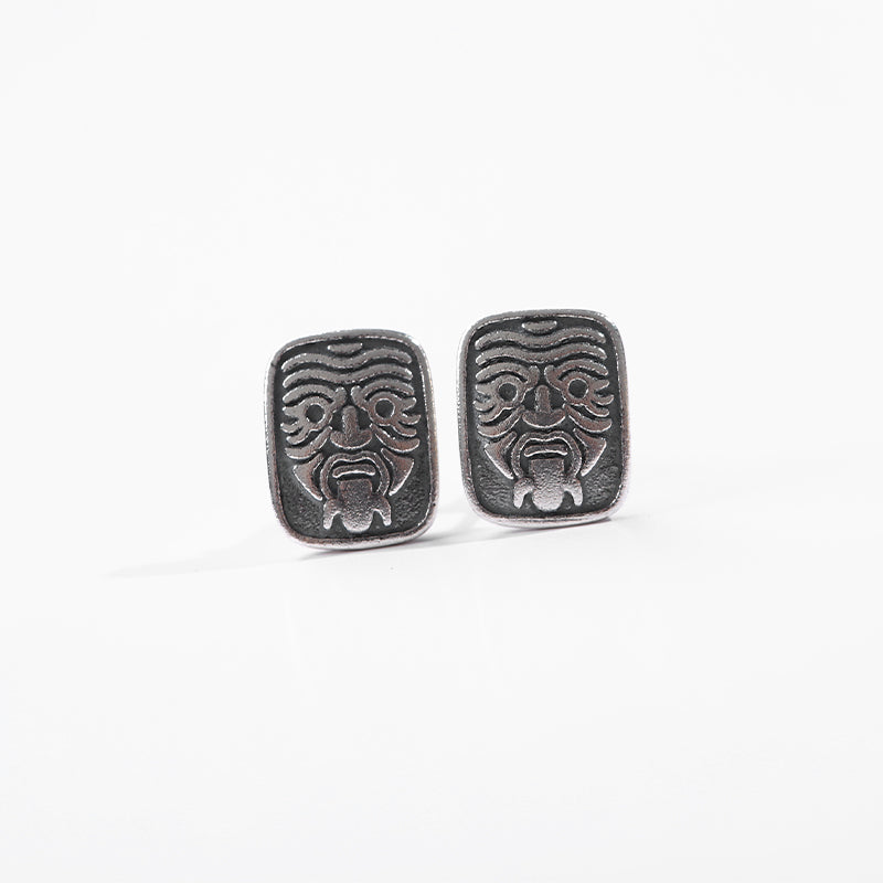 PurePeak Zhaxi Lhamo 925 Silver Tibetan Stud Earrings
