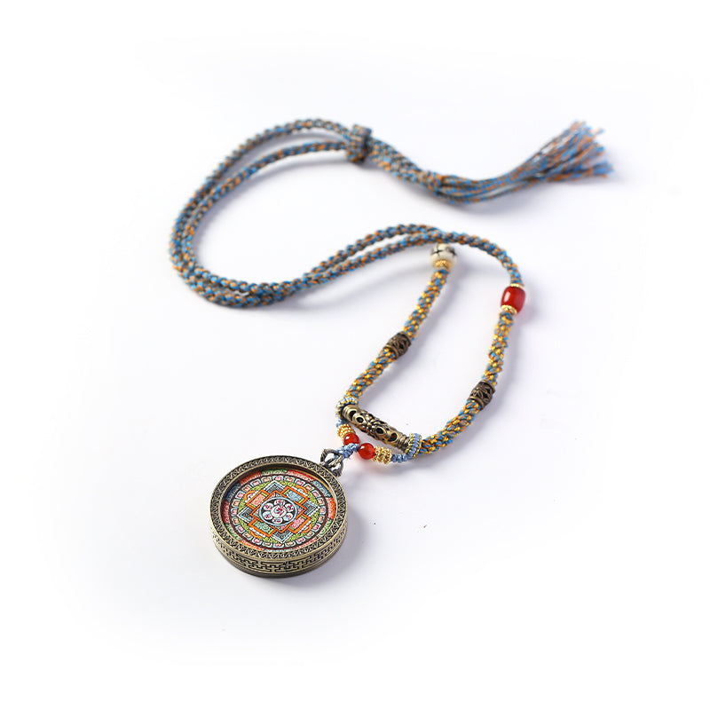 PurePeak Mandala Thangka Pendant (40mm) Tibetan Buddhist Art