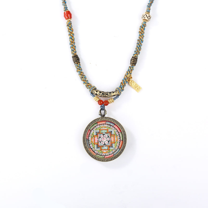 PurePeak Mandala Thangka Pendant (40mm) Tibetan Buddhist Art