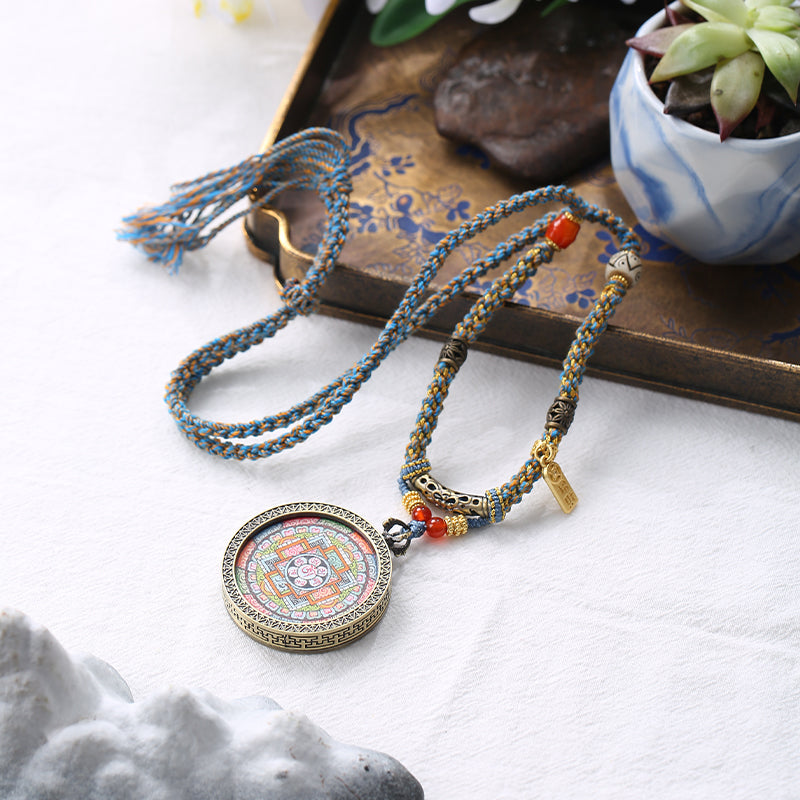 PurePeak Mandala Thangka Pendant (40mm) Tibetan Buddhist Art