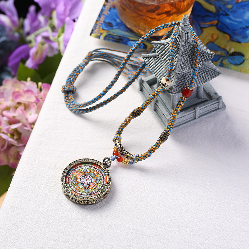 PurePeak Mandala Thangka Pendant (40mm) Tibetan Buddhist Art