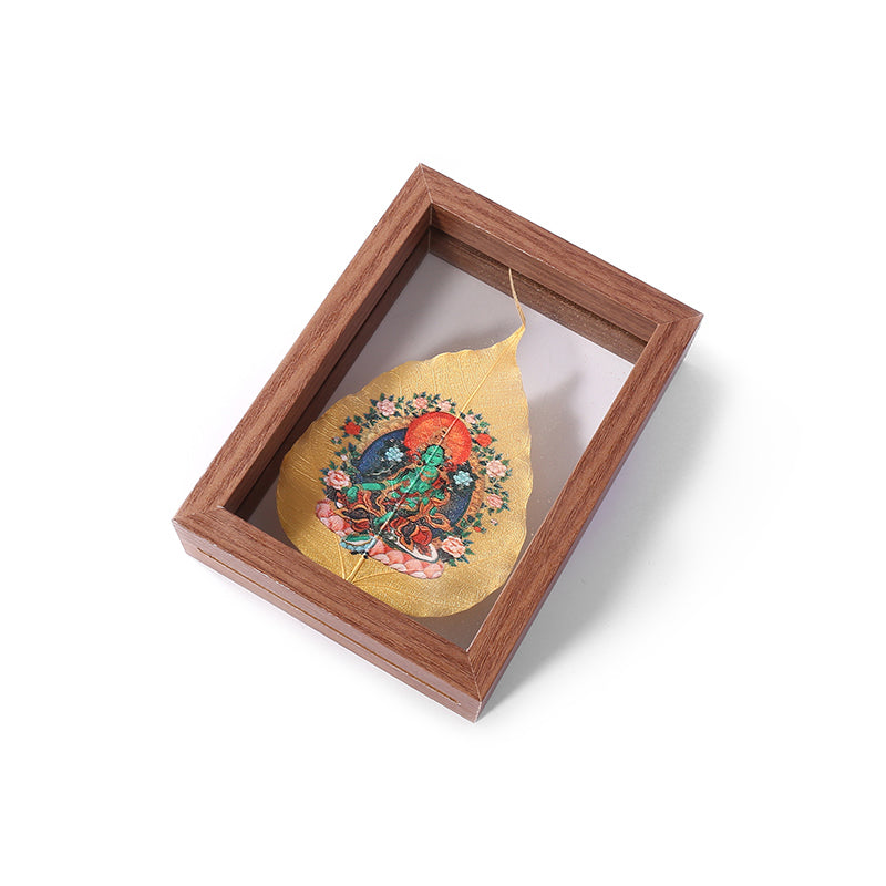 PurePeak Green Tara Bodhi Leaf Framed Blessing Art
