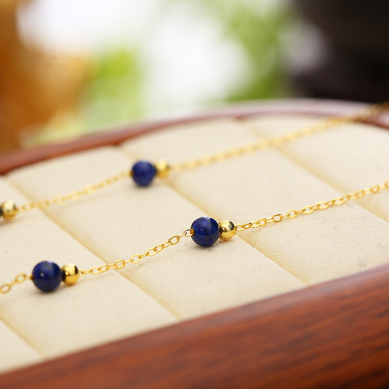 PurePeak Lapis Lazuli Olive Silver Necklace (22x6mm)
