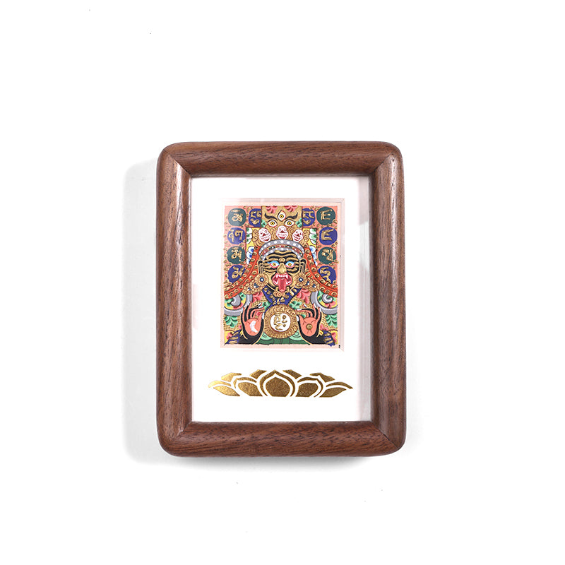PurePeak Tibetan Buddhist Zhaxi Lhamo Framed Blessing Art