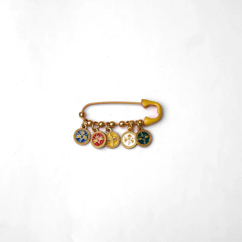 ZenWuxiang Five Paths God of Wealth Brooch Fine Cultural Accessory